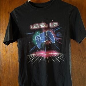 Wonder Nation Black Tee with Blue Controller Graphic